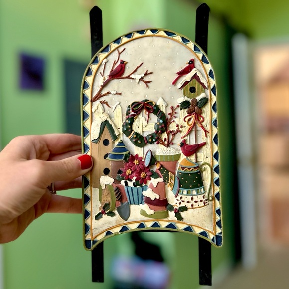 Other - VTG Winter Gardening Floral Seasonal Sled Wall Hanging Farmhouse Decor